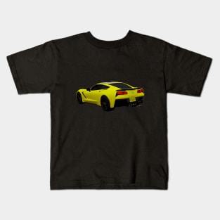 Yellow Chevrolet Corvette C-7 Kids T-Shirt